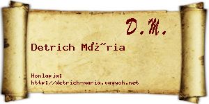 Detrich Mária névjegykártya